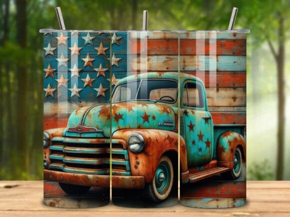 Download Rusty Vintage Americana Tumbler Wrap V.1 - Vintage americana Collection