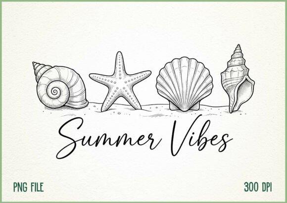 Download Summer Vibes Seashell Beach Design - Summer vibes Collection
