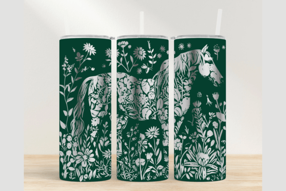Download Horse Floral 20oz Laser Tumbler Wrap SVG - Laser tumbler wrap Collection