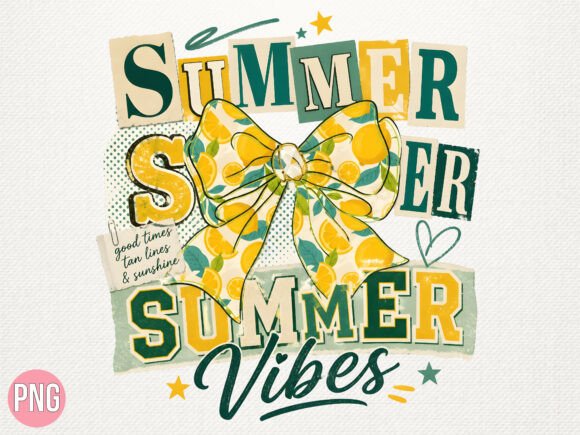 Download Summer Vibes Lemon Ribbon PNG T-Shirt - Summer vibes Collection