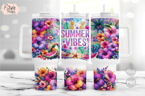 Download Summer Vibes 40oz Tumbler Wrap PNG - Summer vibes Collection