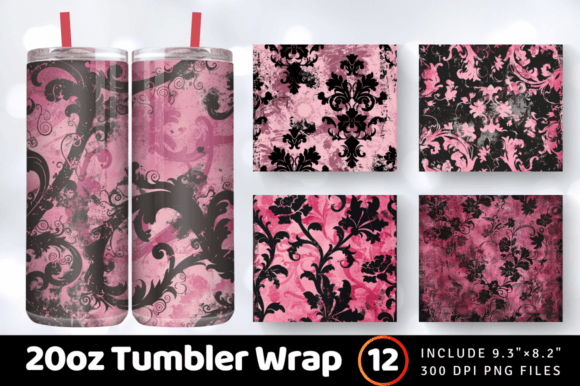 Download Floral Grunge Vintage Pink Goth Tumbler - Premium Resources