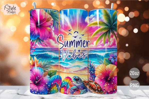 Download Summer Vibes 20 Oz Tumbler Wrap PNG - Summer vibes Collection