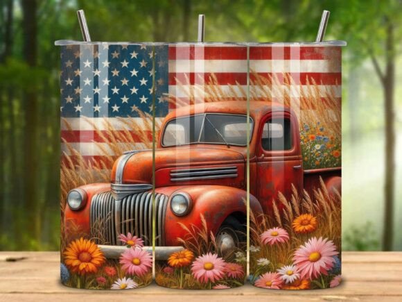 Download Rusty Vintage Americana Tumbler Wrap V.4 - Vintage americana Collection