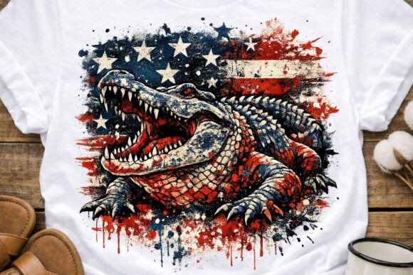 Download Grunge Patriotic Gator PNG Design - Premium Resources