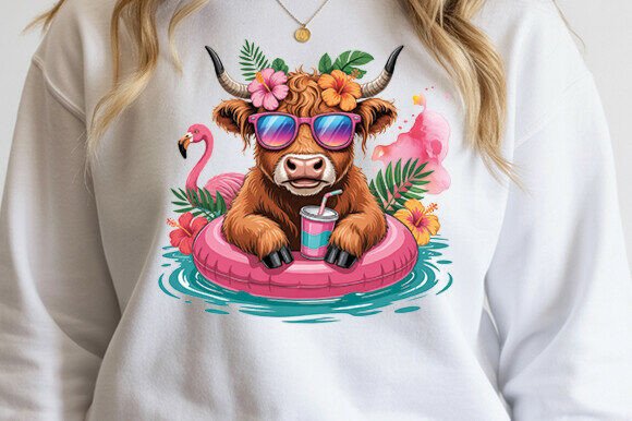 Download Highland Cow Summer Vibes PNG - Summer vibes Collection